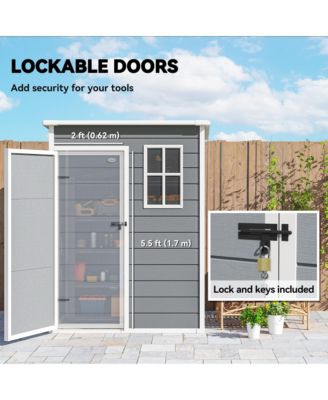 Resin Outdoor Storage Shed, 59.5&amp;#x22; x 36.25&amp;#x22; Garden Shed w/ Window