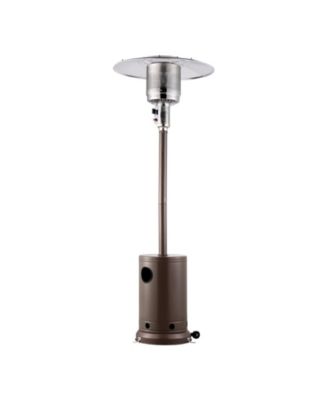 Hammered Finish Tall Propane Heater with Integrated Table – Elegant Outdoor Heating Solution for Patio or Garden