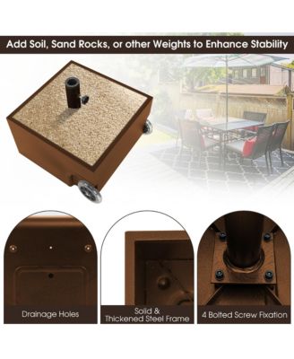 170lbs Patio Umbrella Base Stand Wheels Planter Outdoor Heavy Duty Garden