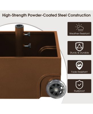 170lbs Patio Umbrella Base Stand Wheels Planter Outdoor Heavy Duty Garden