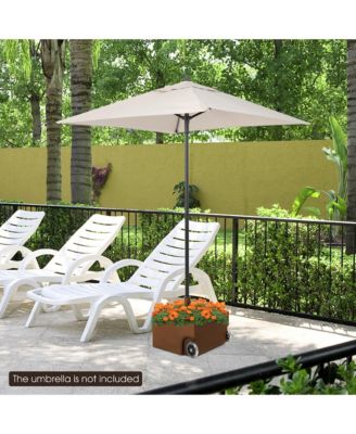 170lbs Patio Umbrella Base Stand Wheels Planter Outdoor Heavy Duty Garden