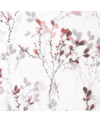 2 Piece Shabby Chic Cherry Blossom Designed Airy Sheer Rod Pocket & Back Tab Curtain Panels - 63 in. Long