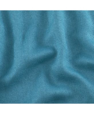 Semi Sheer Flax Styled Turquoise Rod Pocket Single Window Curtain Panel - 52 in. W x 84 in. L