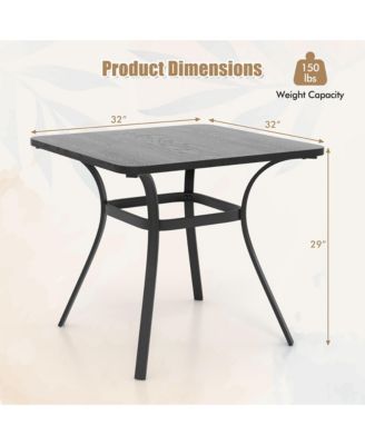 32'' Patio Dining Table w/ 4 Curved Legs Heavy-Duty Outdoor Table for 4 Garden