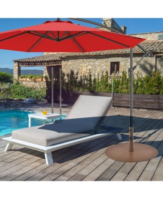 Round Weighted Patio Umbrella Base Stand 59 lbs w/ 3 Adapters