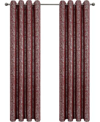 2 Piece Metallic Sparkle Thermal Grommet Blackout Curtain Panels