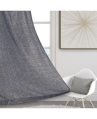 Glam Chic Living 2 Pack Metallic Foil Sparkle Slub Sheer Grommet Top Curtain Panels - Rose