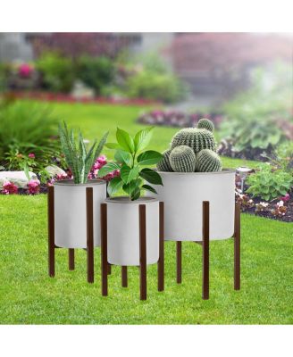 2 Pack Adjustable Metal Plant Stand – Mid Century Style Flower Pot Holder, 10 to 16 Inches Planter Stand for Modern Home D&eacute;cor, Houseplants