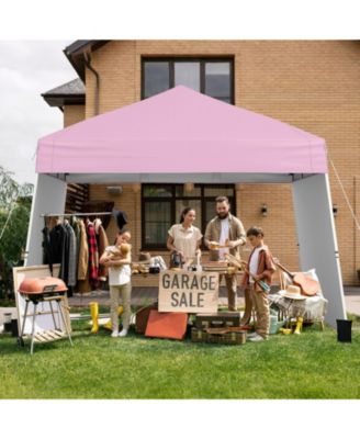 14 X 9.2 FT Pop up Canopy Tent with 2 Convertible Sidewalls to Awning & Stakes