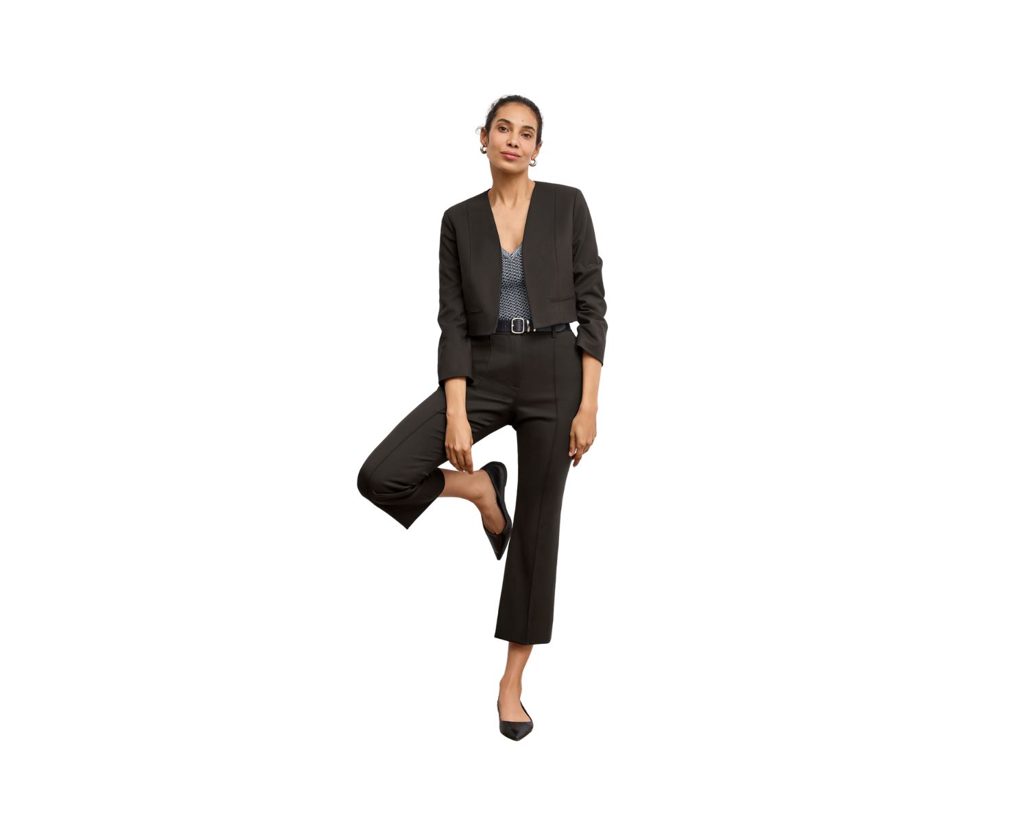 Tessa Kick Flare Trouser - Washable Wool Twill