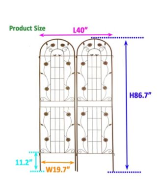 2 Pack Metal Garden Trellis 86.7" Climbing Plant Support