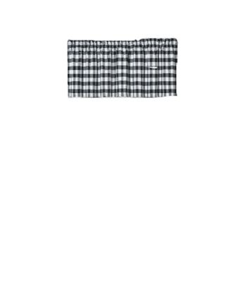 Living Country Farmhouse Plaid Gingham Checkered Window Valance - 58 in. W x 14 in. L, Black