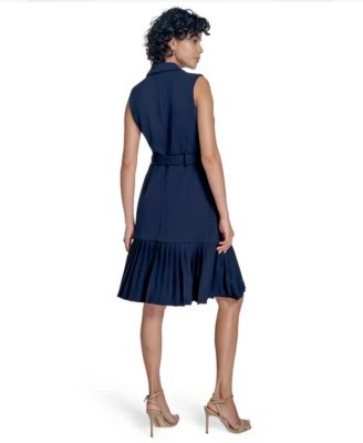 Women's Collared Sleeveless Sheath Dress