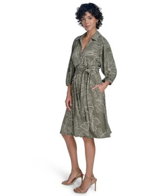 Women's 3/4-Sleeve Jersey A-Line Dress