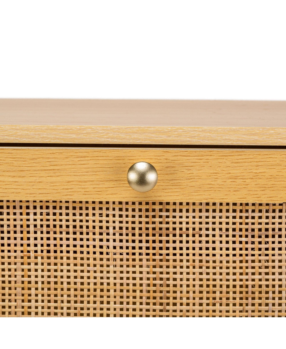 Nordlys - 2-Drawer Wood and Rattan Shoe Cabinet Exotic Boho Entry