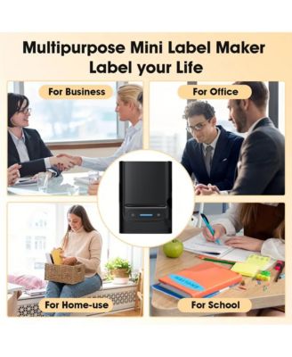 Polono Label Maker Machine with Tape, PM220-A Bluethooth Label Printer, 2 Inch Portable Thermal Printer for Small Business, Address, Logo, Clothing, Sticker Printer for Phones & PC, Black