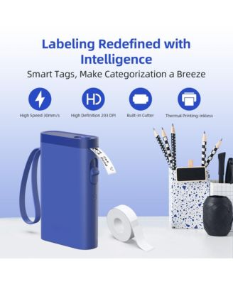 Polono P21-A Bluetooth Label Maker with Tape, Wireless Mini Printer, Multiple Templates for Home & Office Organization