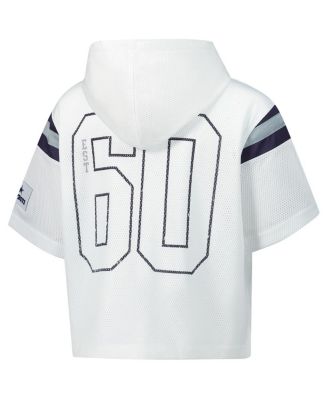 Women's White Dallas Cowboys Mesh Short Sleeve Hoodie T-Shirt