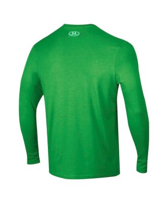 Men's Kelly Green Notre Dame Fighting Irish 2025 Sideline Football Performance Cotton Long Sleeve T-Shirt