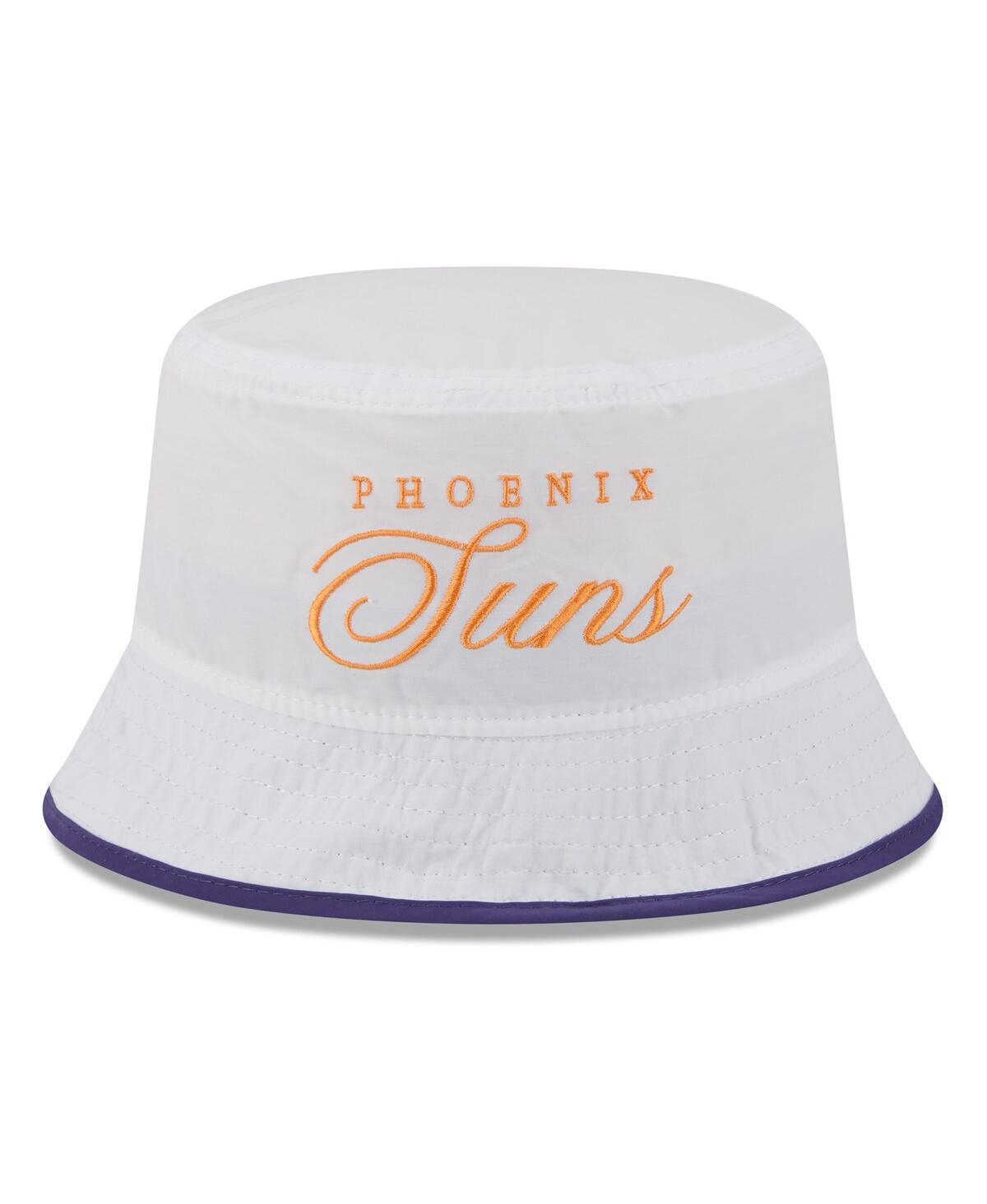 New Era Men's White/purple Phoenix Suns 2025 Nba Draft Nylon Bucket Hat In Multi