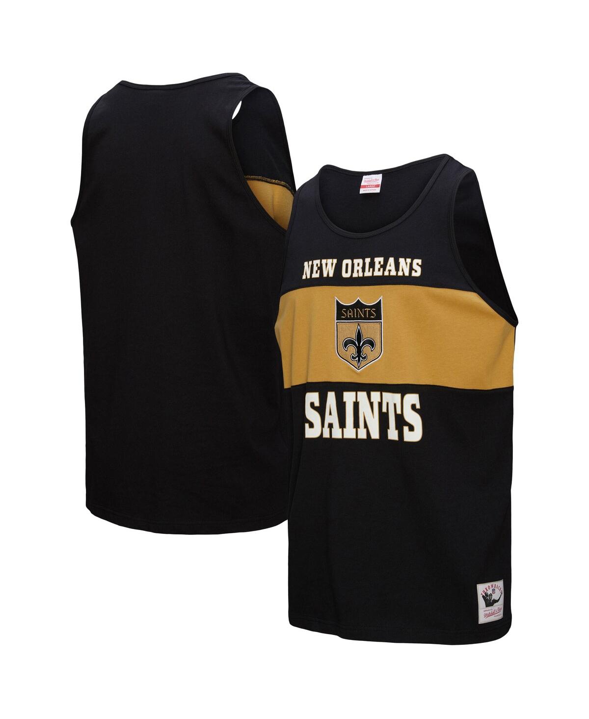 Men's Black New Orleans Saints Retro Color Block Tank Top - Black