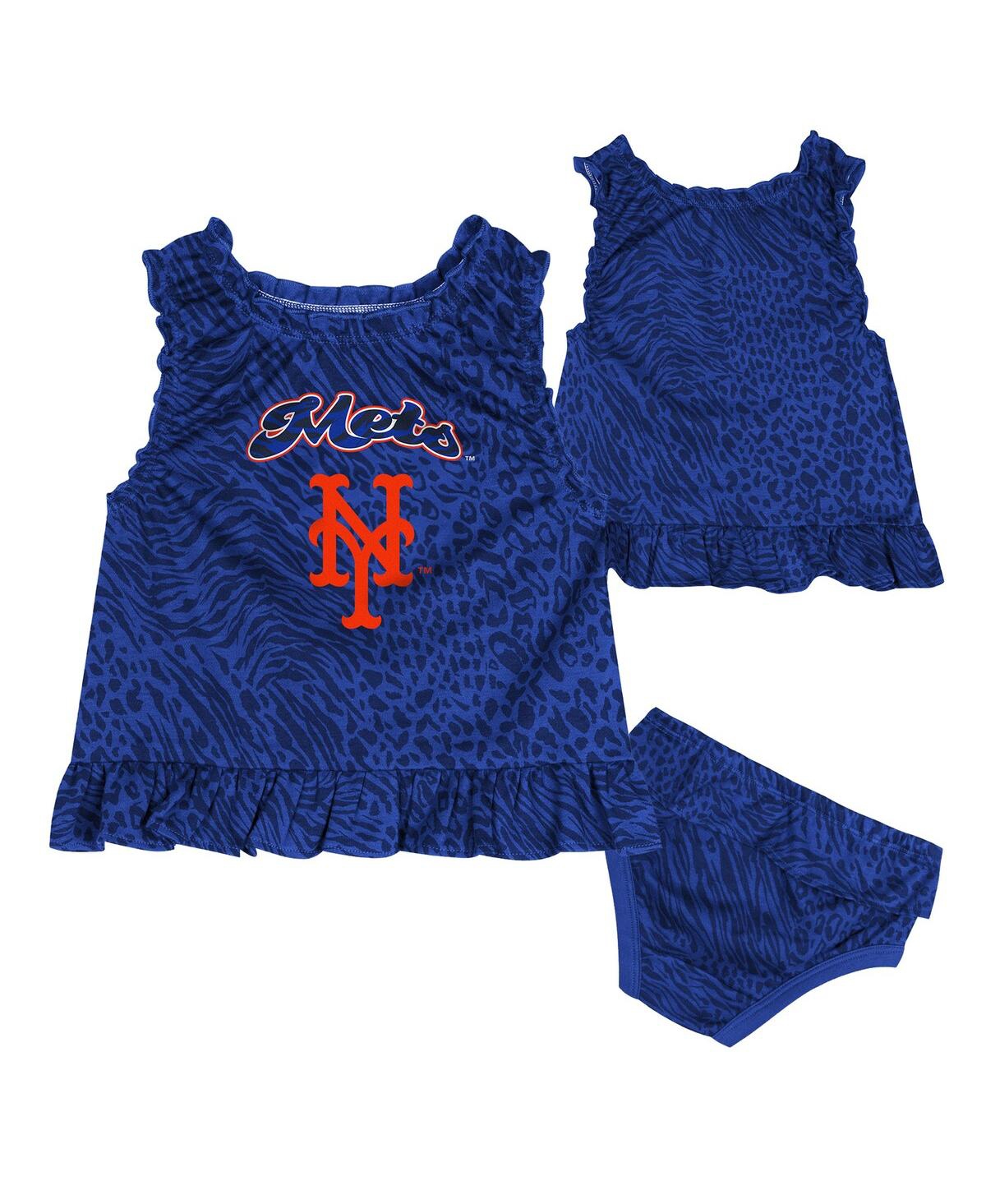 Outerstuff Kids' Big Boys And Girls Blue New York Mets Playground Dress Bloomers Set
