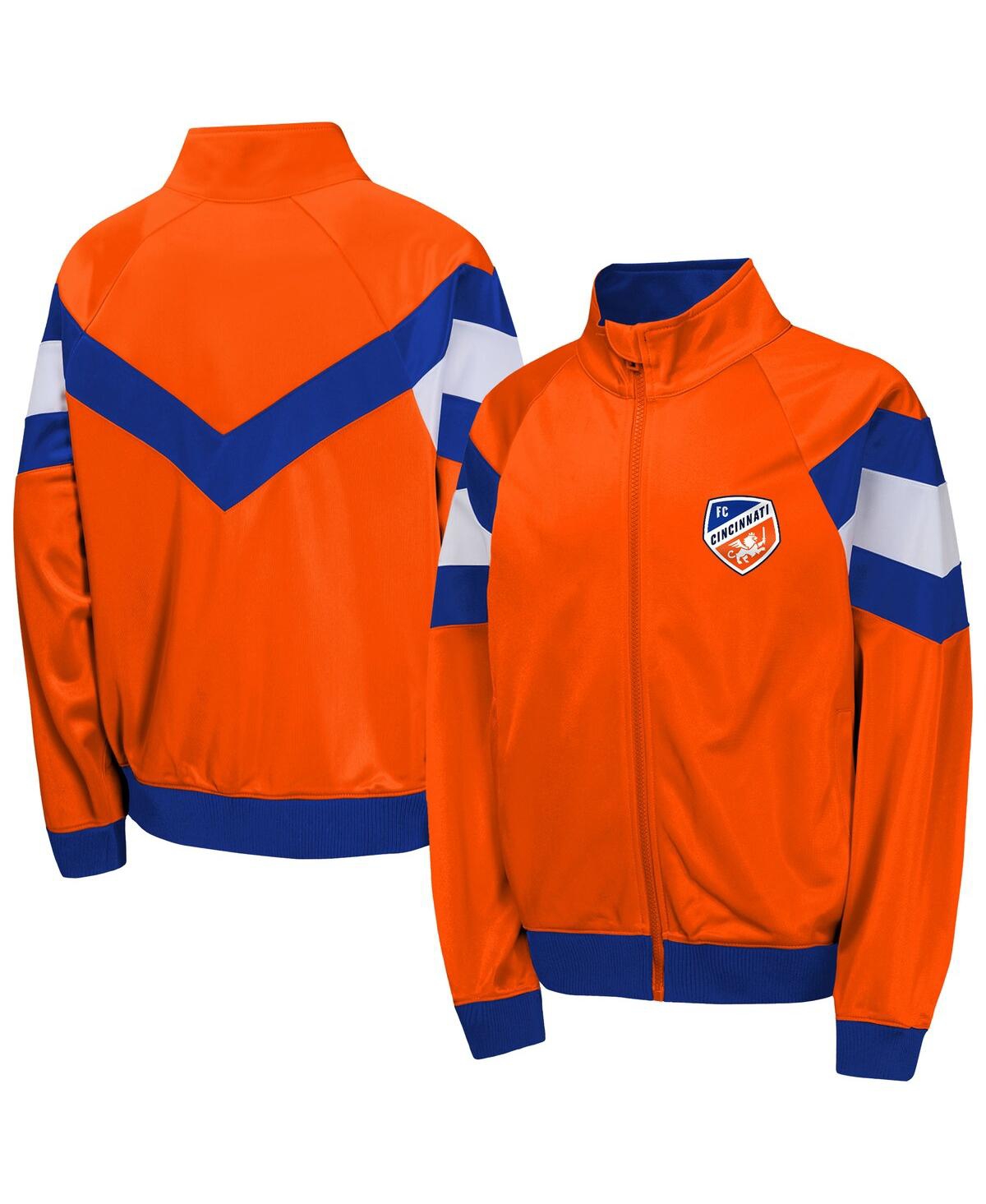 Outerstuff Kids' Big Boys And Girls Orange Fc Cincinnati Field General Track Full-zip Jacket