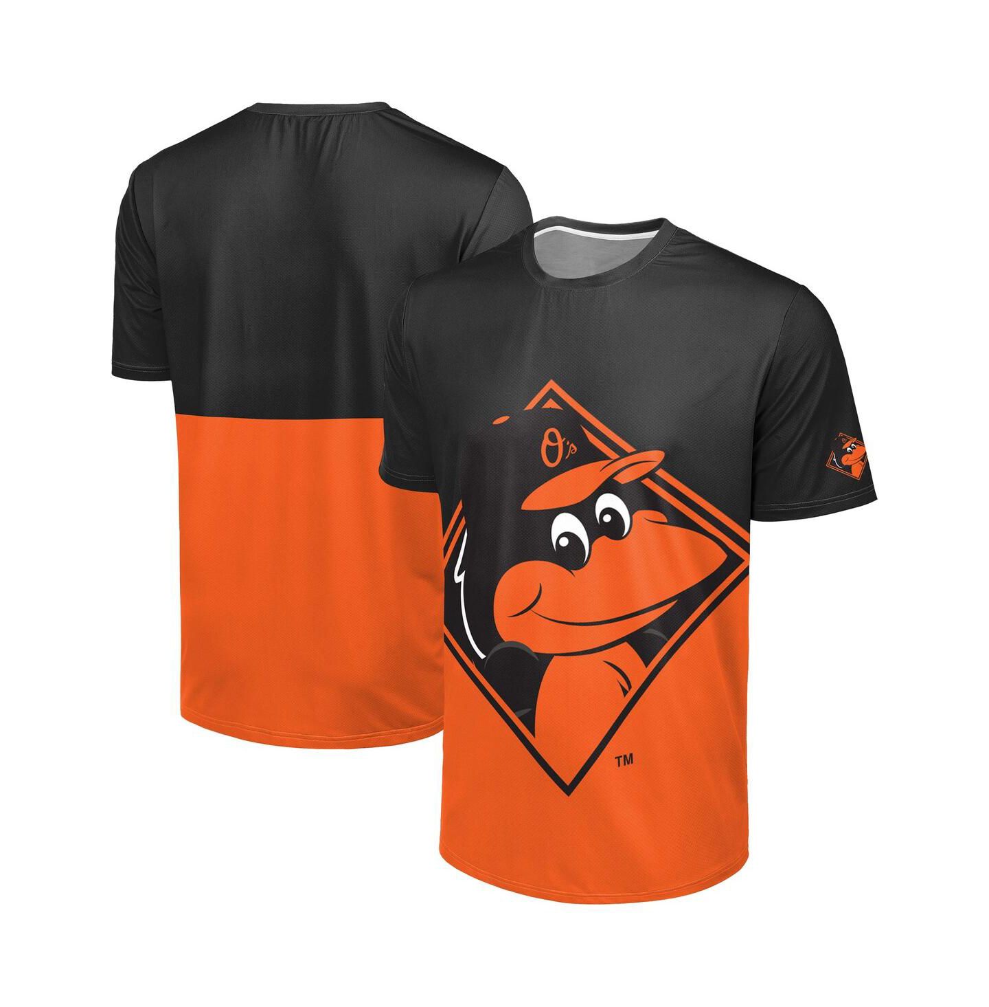 Мужская футболка FOCO Black/Orange Baltimore Orioles Big Logo Mascot — фото 1