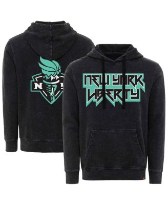 Sportiqe - Men's and Women's Black New York Liberty Rock Roll Collection Jimi Mineral Wash Pullover Hoodie