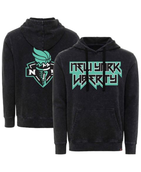 Худи Sportiqe Black New York Liberty Rock Roll Collection Jimi Mineral Wash Pullover