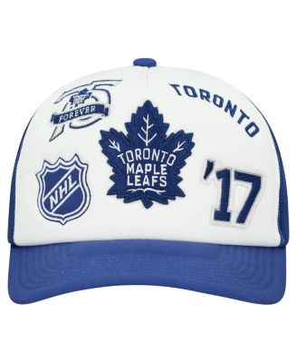 Men's White/Blue Toronto Maple Leaf's Gridlock Trucker Adjustable Hat