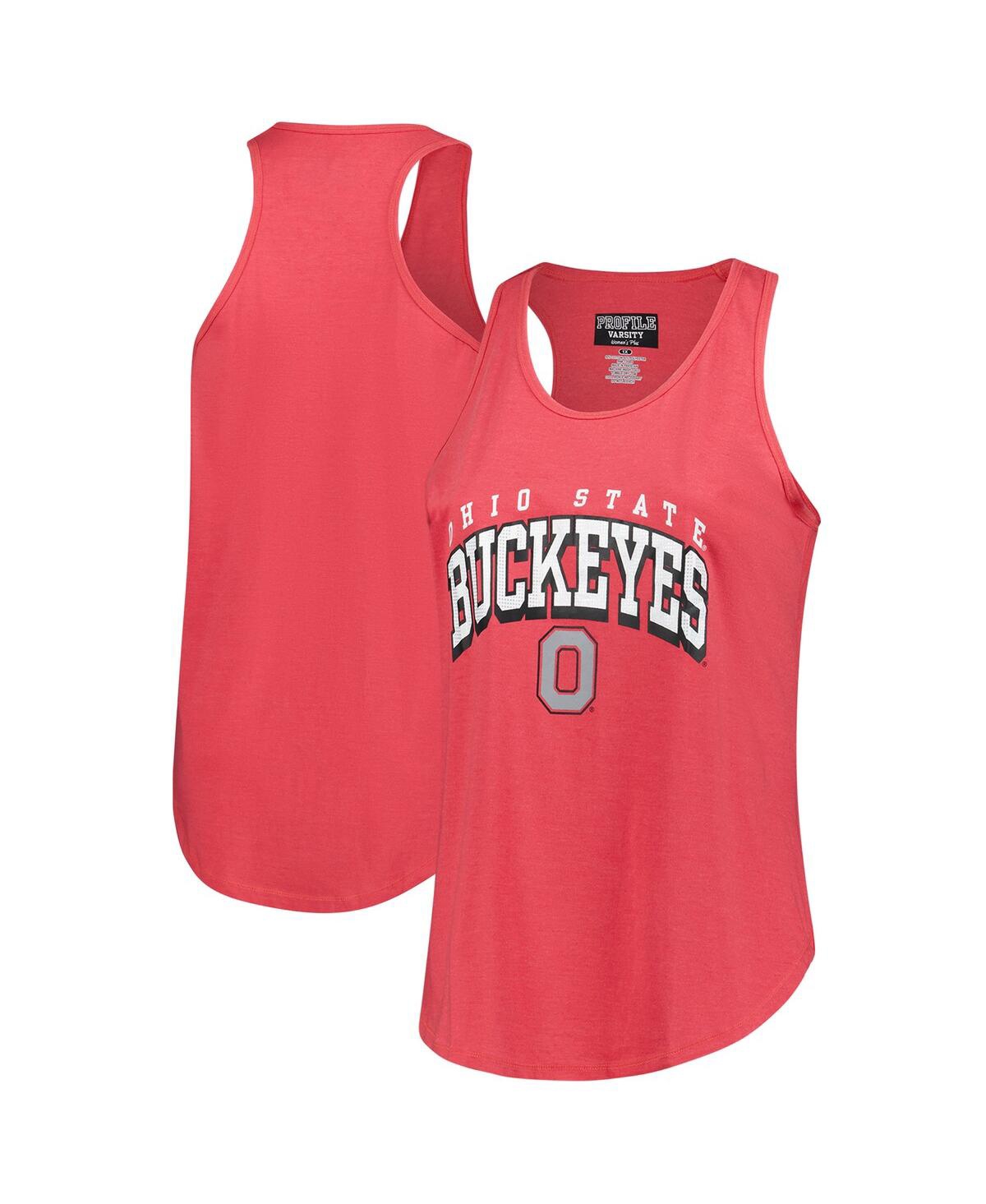 Fanatics Women's Scarlet Ohio State Buckeyes Plus Size Arch Tank Top In Red