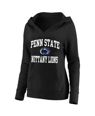 Women's Black Penn State Nittany Lions Plus Size Heart Soul Notch Neck Pullover