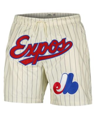 Men's Cream Montreal Expos Pinstripe Retro Classic Woven Shorts