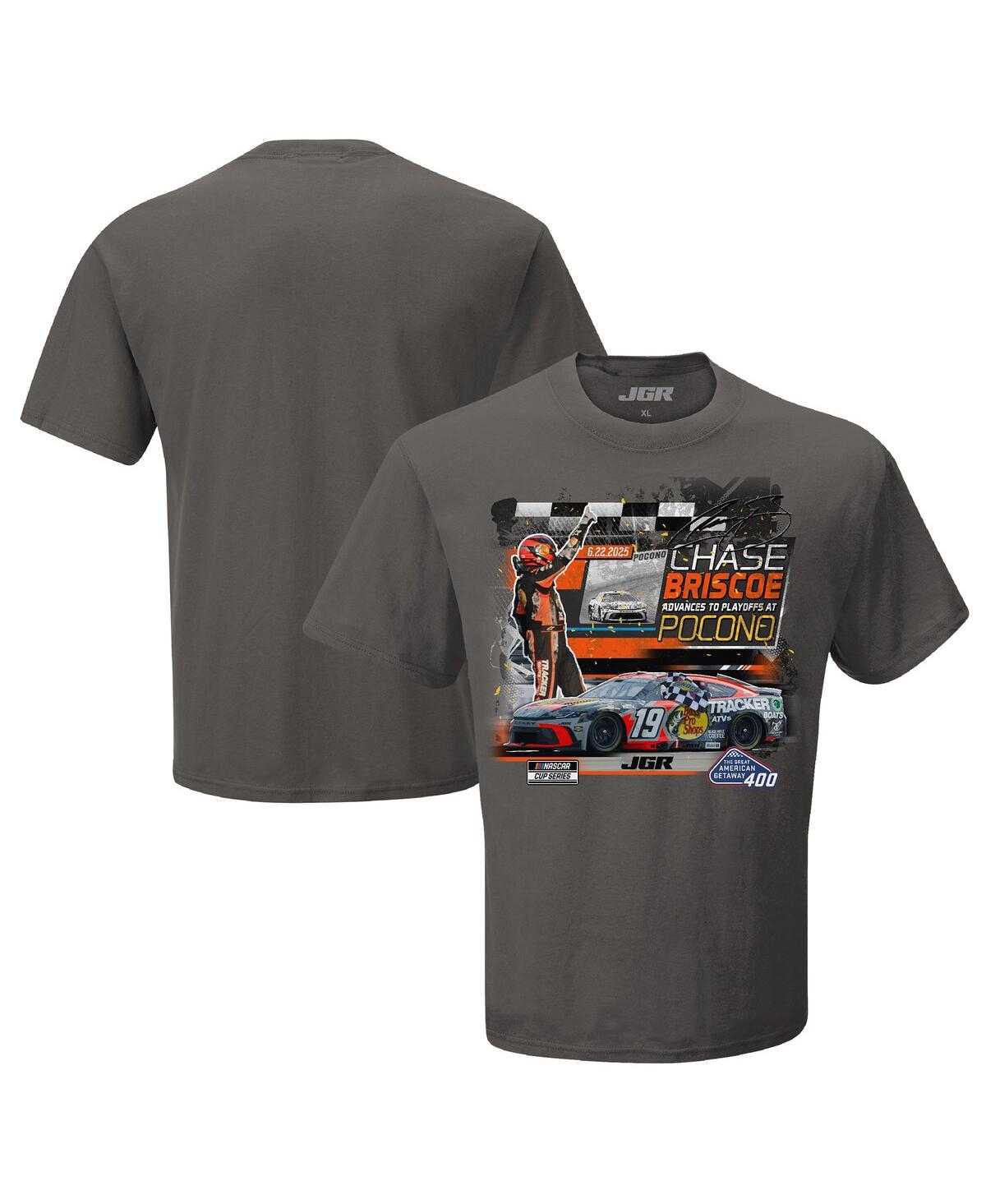 Men's Charcoal Chase Briscoe 2025 The Great American Getaway 400 Race Win T-Shirt - Charcoal