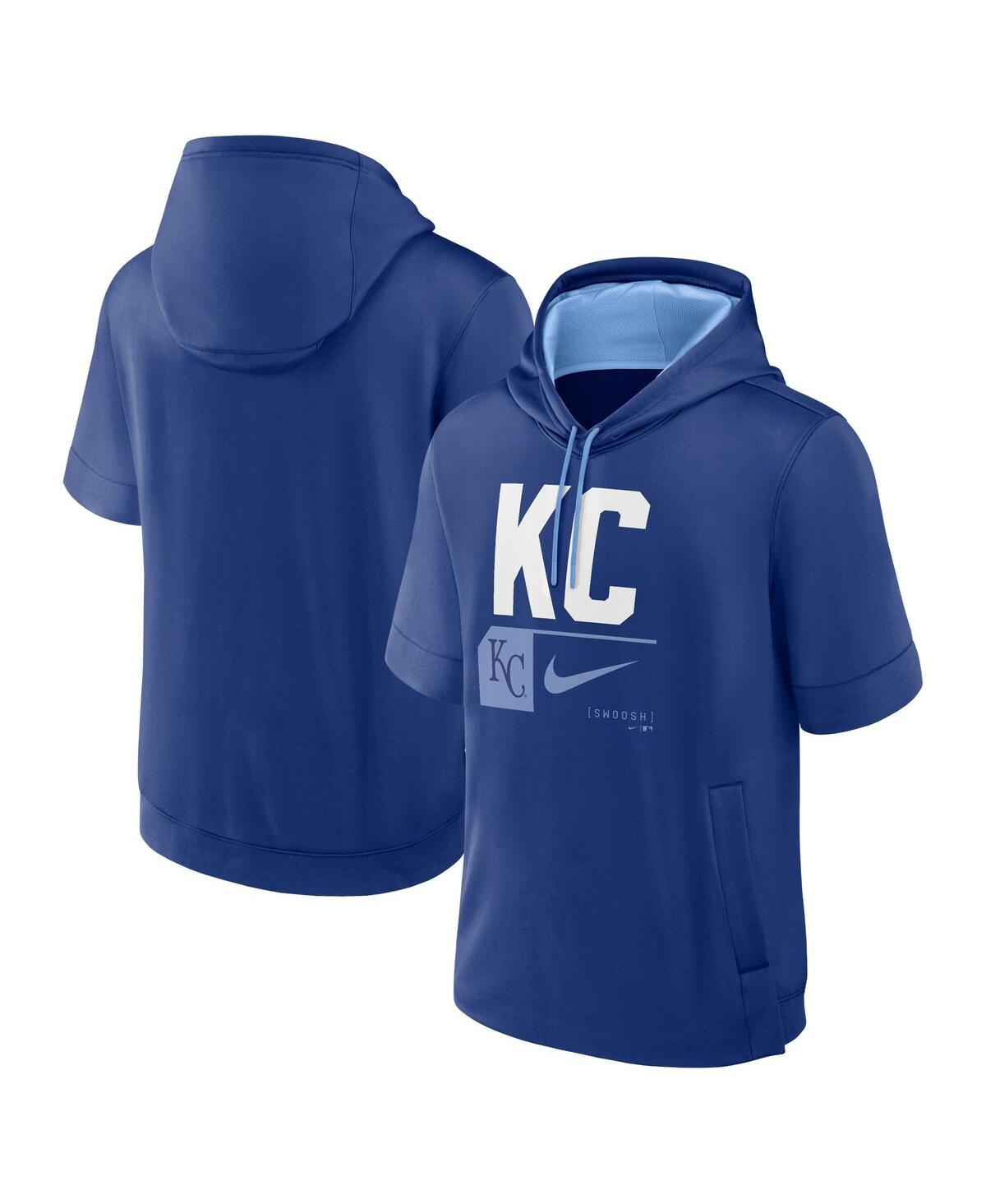 Men's Royal Kansas City Royals Tri Code Lockup Short Sleeve Pullover Hoodie - Royal