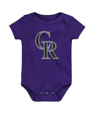 Big Boys and Girls Purple/White/Heather Gray Colorado Rockies Biggest Little Fan 3-Pack Bodysuit Set
