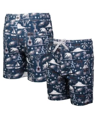 Wes & Willy - Big Boys and Girls Midnight Green Philadelphia Eagles Luau Swim Trunks