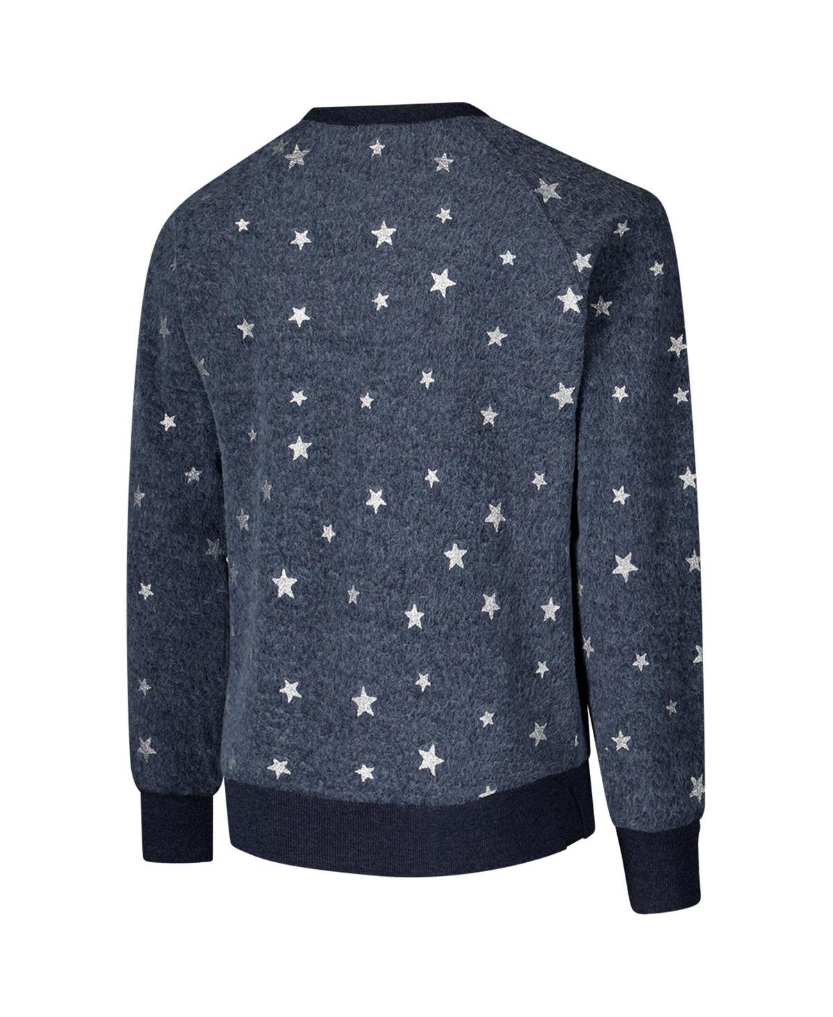 Wes & Willy Big Boys And Girls Navy Michigan Wolverines Shimmer Star Reverse Fleece Raglan Pullover Sweatshirt In Gray