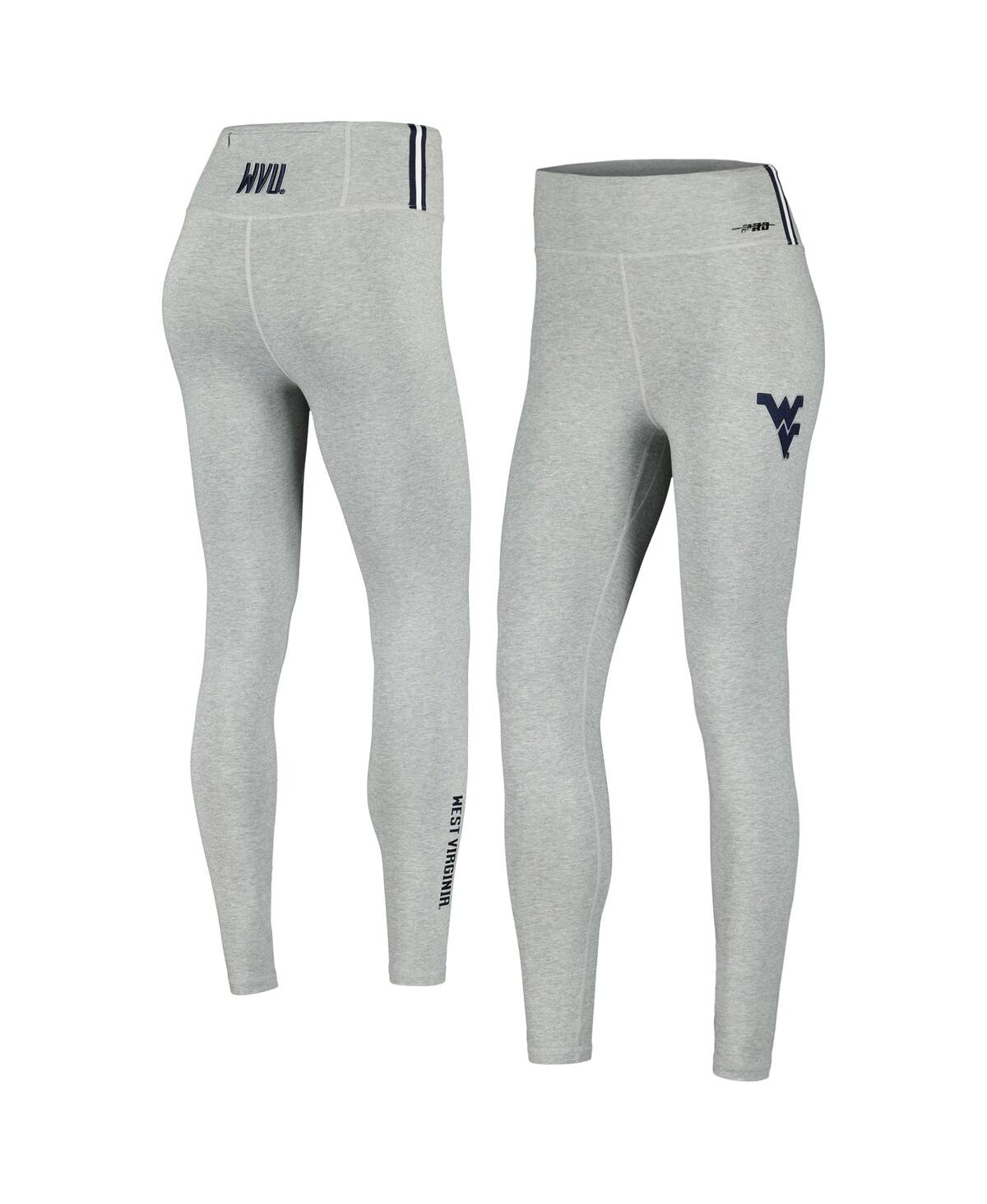 Women's Heather Gray West Virginia Mountaineers Classic 3-Hit Jersey Leggings - Heather Gray