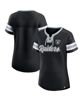 Fanatics - Women's&nbsp; Black Las Vegas Raiders True Catch Iconic Rhinestone Bling Athena Lace-Up T-Shirt
