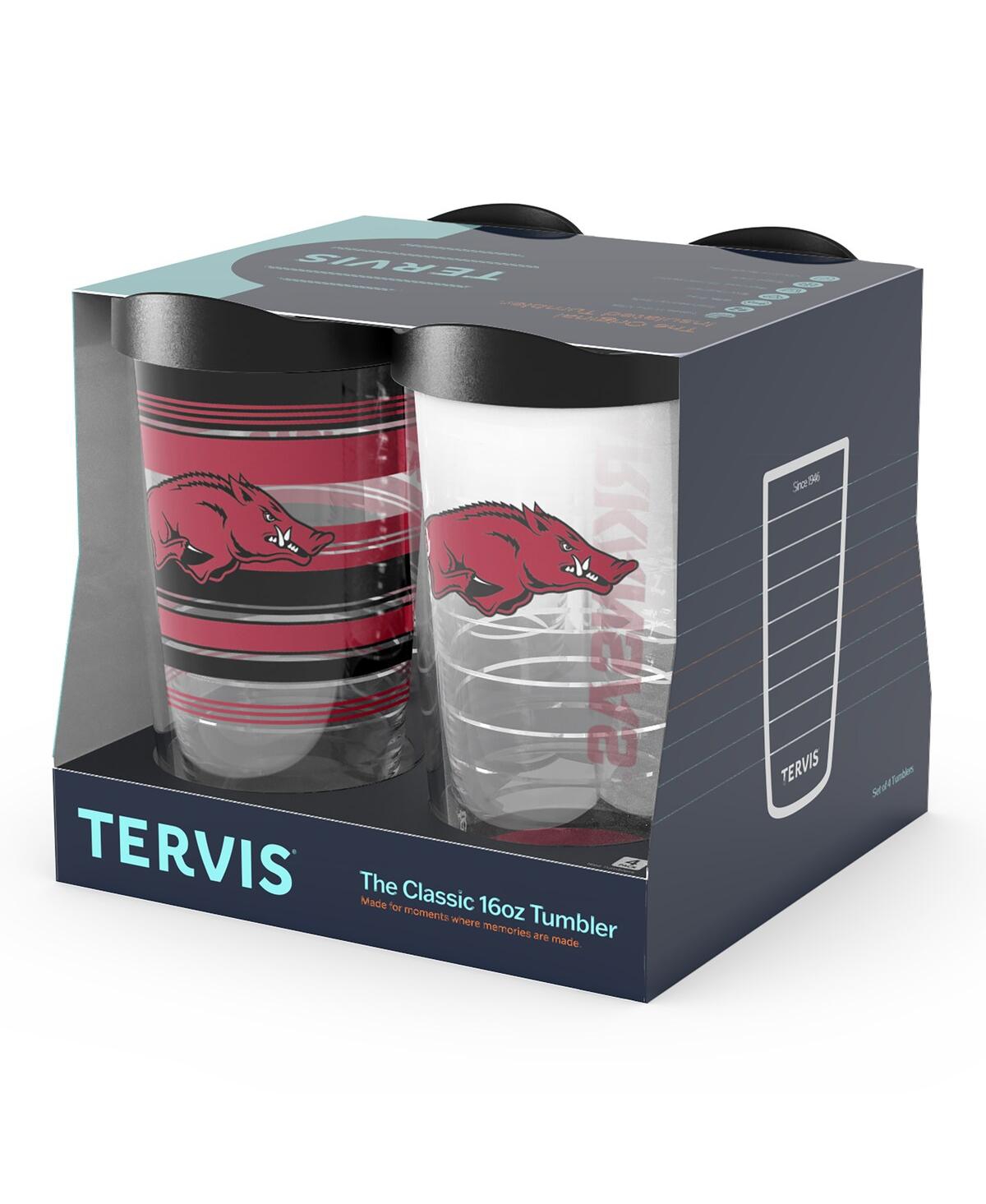 Tervis Arkansas Razorbacks Four-pack 16oz. Classic Tumbler Set In Transparent