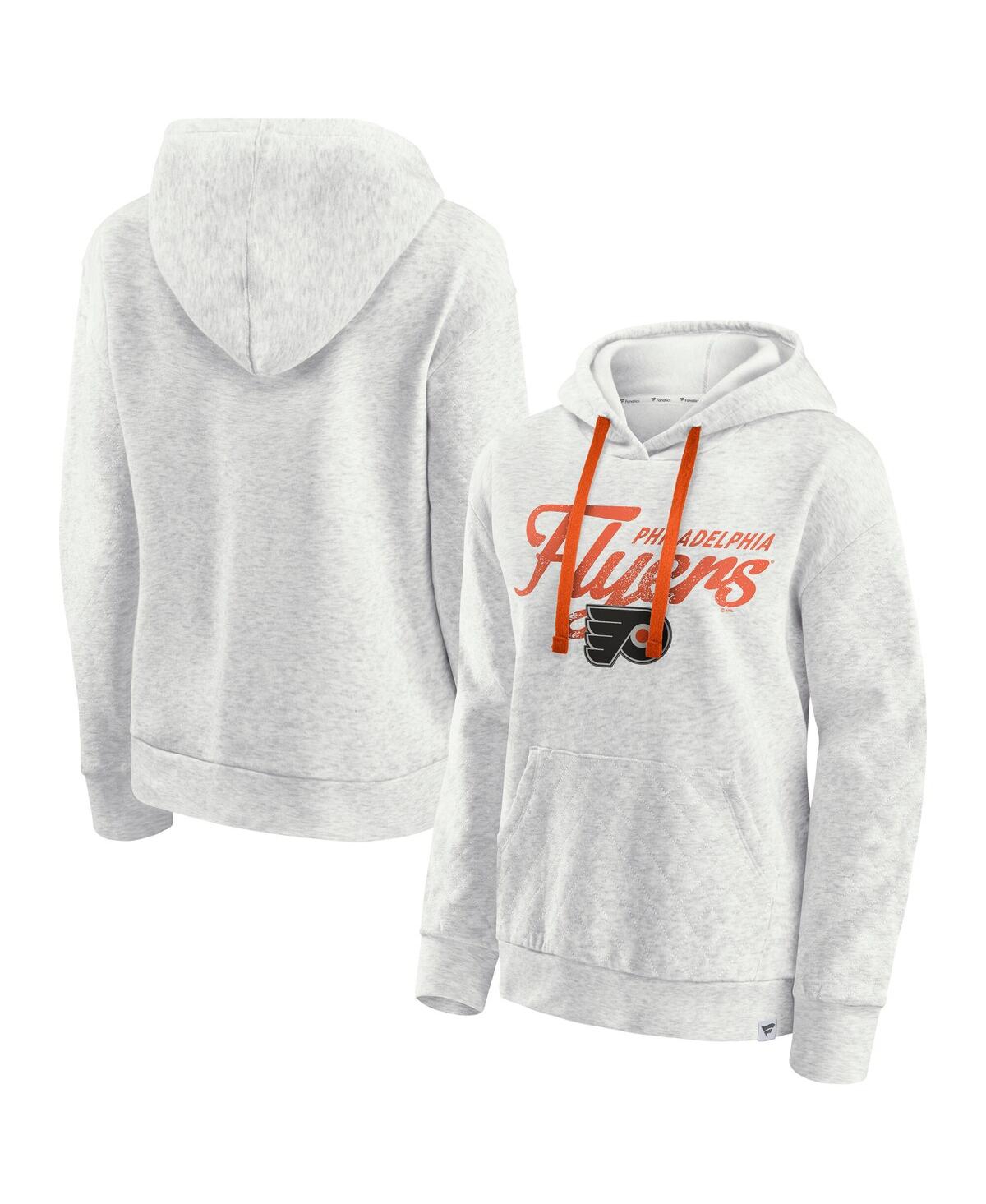 Women's Oatmeal Philadelphia Flyers True Classics Quilted Pullover Hoodie - Oatmeal