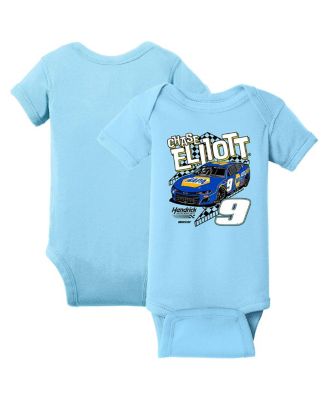 Hendrick Motorsports Team Collection - Baby Boys and Girls Light Blue Chase Elliott Car Bodysuit