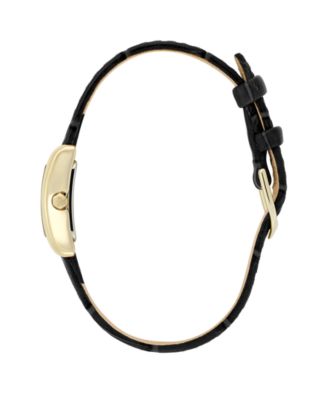 Women's Mini Grove Black Leather Calfskin Strap Watch, 16mm