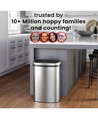 13 Gallon Composite Press Lid Kitchen Trash Can with AbsorbX