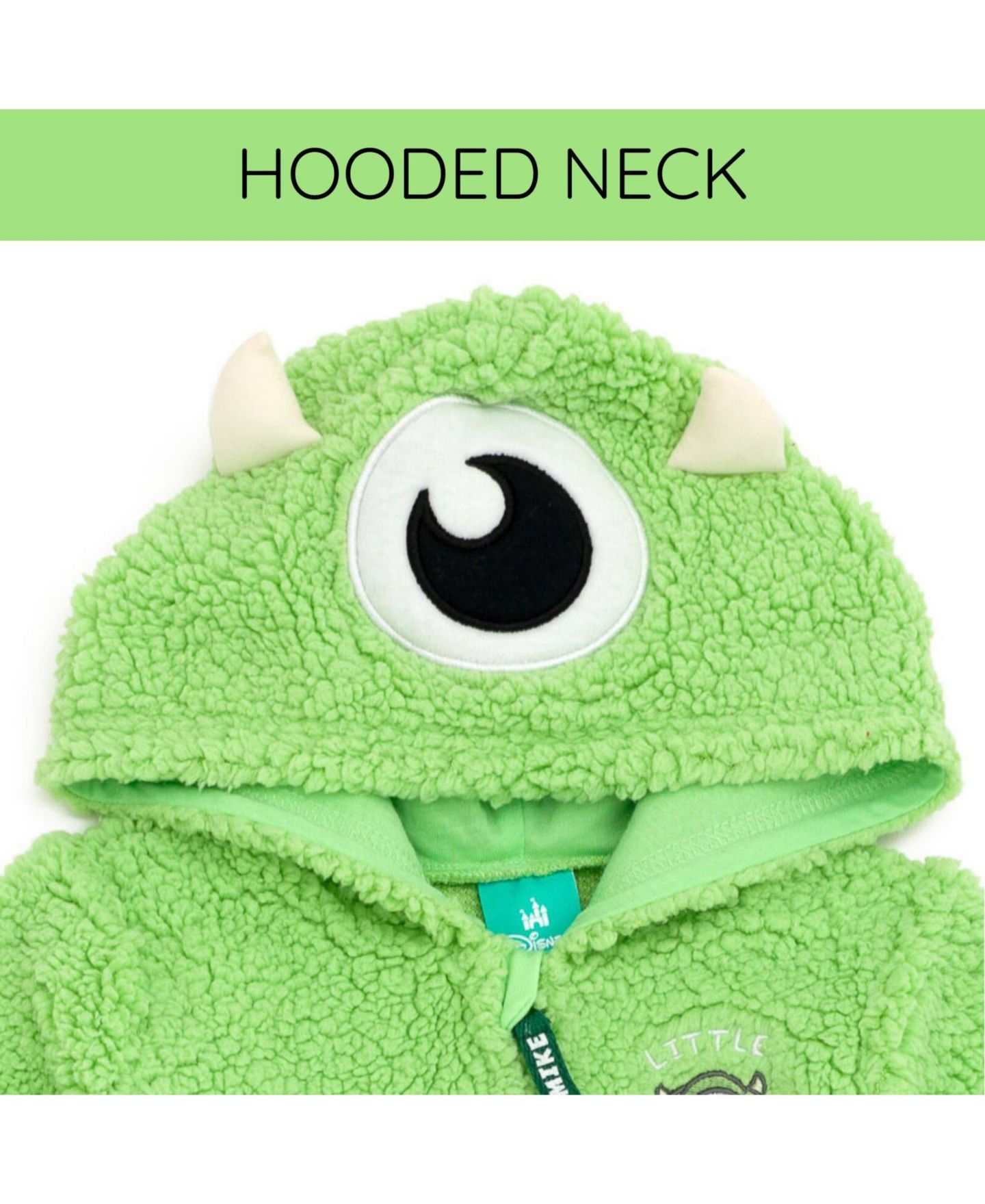 Комбинезон Monsters Inc. (Newborn - 24months) Zip Up Cosplay Coverall Cozy Sherpa для мальчиков-малышей, цвет: Зелёный — фото 4