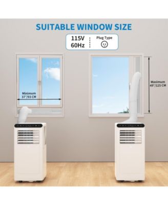 10,000 BTU Portable AC, 3-in-1 Cooling, Dehumidifier & Fan with Remote, 24H Timer, White + Black