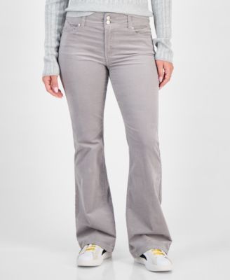 Juniors' Corduroy Double-Button Bootcut Pants