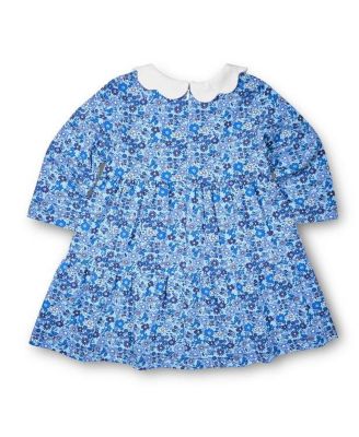 Floral Print Knit Dress With Flower